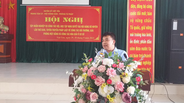 Việt Yên: Tổ chức tập huấn công tác bồi thường giải phóng mặt bằng và nghiệp vụ hòa giải ở cơ sở