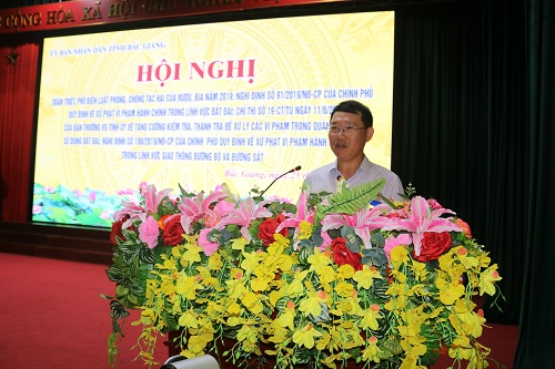 UBND Tỉnh Bắc Giang tổ chức Hội nghị quán triệt, triển khai Luật phòng, chống tác hại của rượu...